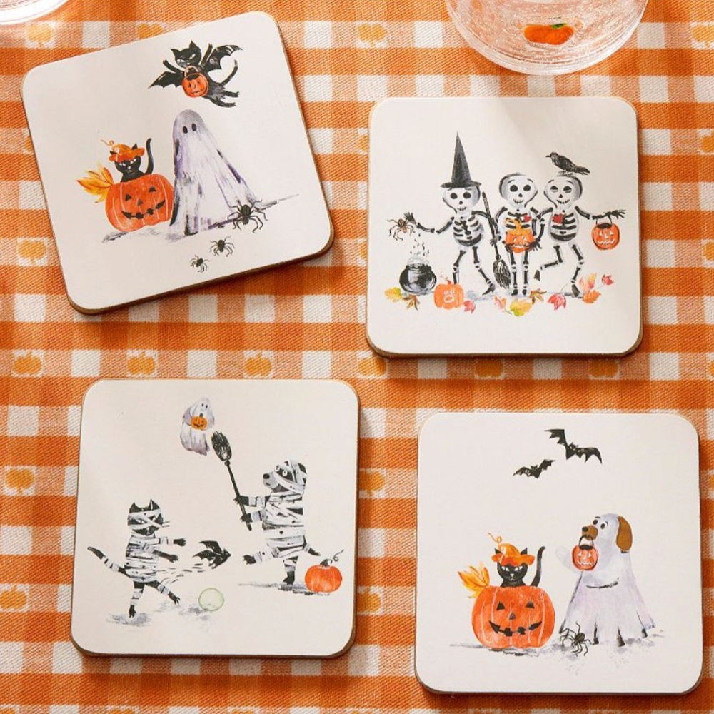 Pottery Barn Doug & Friends Coasters - Mixed of 4